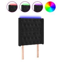 Hoofdbord LED 83x16x78/88 cm fluweel zwart - thumbnail