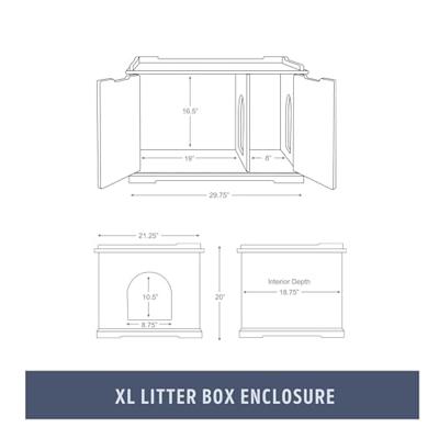 Trixie 40233 Kattenhuis voor kattenbak, XL, 75 × 51 × 53 cm, wit