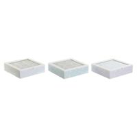Box for Infusions DKD Home Decor Blauw Wit Groen Lila Metaal Kristal Hout MDF (3 Stuks) - thumbnail