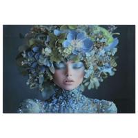 Schilderij Home ESPRIT Blauw Groen Vrouw 120 x 0,4 x 80 cm - thumbnail