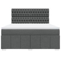 Boxspring met matras stof donkergrijs 180x200 cm - thumbnail