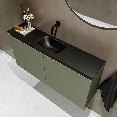 MONDIAZ TURE 100cm toiletmeubel army. EDEN wastafel urban midden geen kraangat