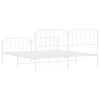 Bedframe met hoofd- en voeteneinde metaal wit 183x213 cm - thumbnail