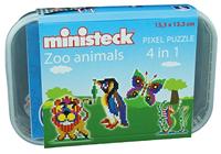 Ministeck dierentuin dieren 4in1 plastic doos 500 stukjes - thumbnail