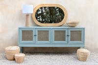 Mandenset DKD Home Decor Met deksel Natuurlijk Rotan Tropisch (3 Onderdelen) (35 x 35 x 30 cm) - thumbnail