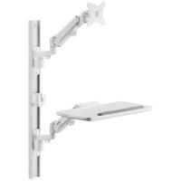 SpeaKa Professional SP-MM-960 1-voudig Monitor-wandbeugel Met toetsenbordlade, Op elkaar 43,2 cm (17) - 109,2 cm (43) Wit In hoogte verstelbaar, Zwenkbaar, - thumbnail
