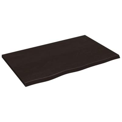 Wastafelblad 80x50x2 cm behandeld massief hout donkerbruin - thumbnail