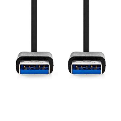 USB-Kabel | USB 3.2 Gen 1 | USB-A Male | USB-A Male | 5 Gbps | Vernikkeld | 1.00 m | Rond | PVC | Zw