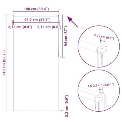 Rolgordijn verduisterend 100x210cm stofbreedte 95,7cm polyester