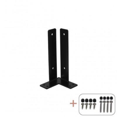 Paalhouder Hoek 9 x 9 x 30 CM Zwart Paalhouder Hoek 9 x 9 x 30 CM Zwart