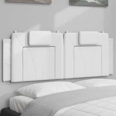 Hoofdbordkussen 140 cm kunstleer wit