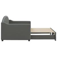 Slaapbank met onderschuifbed 80x200 cm stof donkergrijs - thumbnail