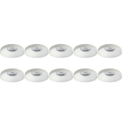 Spot Armatuur 10 Pack - Pragmi Vrito Pro - GU10 Inbouwspot - Rond - Wit - Aluminium - Ø82mm