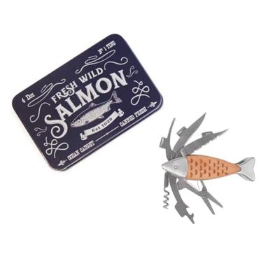 Multitool Wild Salmon metal box wood metal Multitool Wild Salmon metal box wood metal