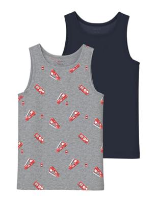 Set van 2 hemdjes brandweerman jongen NAME IT gemêleerd grijs