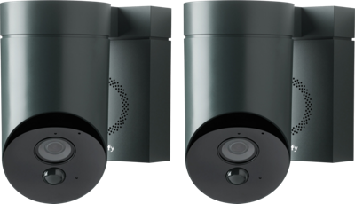 Somfy 1870472 – Duo Pack Outdoor Camera (Grijs) - Full HD camera met nachtzicht en krachtige sirene (110 dB)