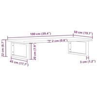 Badkamer wandschap staal en massief eikenhout - thumbnail
