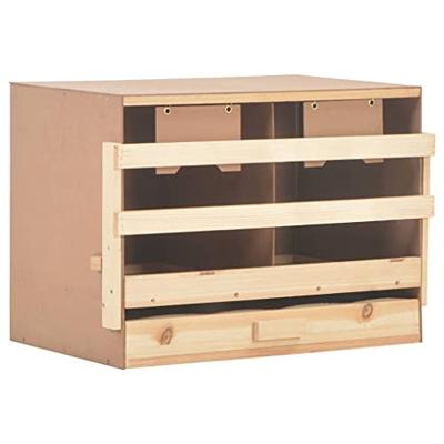 VidaXL Kippenlegkast 2 compartimenten 63x40x45 cm massief grenenhout