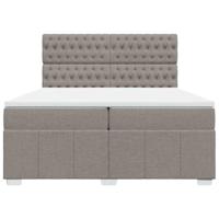 Boxspring met matras stof taupe 200x200 cm - thumbnail