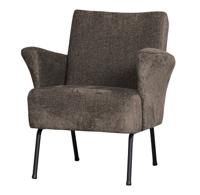WOOOD Fauteuil 'Muse' Chenille, kleur Grijs/Bruin - thumbnail