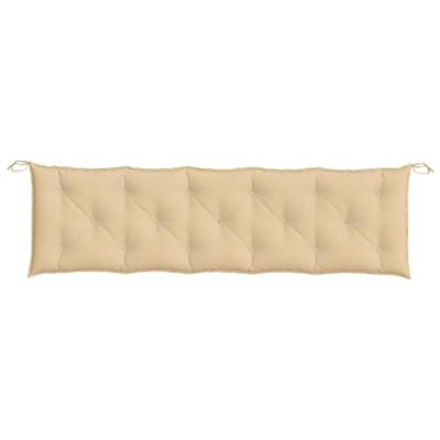 VidaXL Tuinbankkussens 2 st 180x50x7 cm stof gemêleerd beige