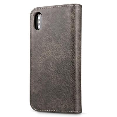 DG. MING voor iPhone X Crazy Horse textuur horizontale Flip afneembare magnetische beschermhoes met houder & Card Slots & Wallet(Grey)