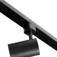 QAZQA 1-fase railsysteem zwart met 4 spots en I voeding rond - Jeana - thumbnail