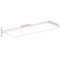 Tafelblad rechthoekig 140x60x1,5 cm massief gerecycled hout - thumbnail