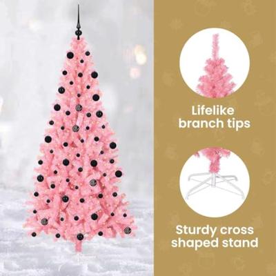 VidaXL Kerstboom met 300 led met standaard roze 210 cm pvc VidaXL Kerstboom met 300 led met standaard roze 210 cm pvc