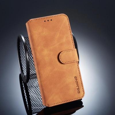Dg. MING retro olie kant horizontale flip case voor Huawei P20 met houder & kaartsleuven & portemonnee (bruin)