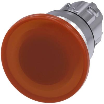 Siemens 3SU10511BD000AA0 3SU1051-1BD00-0AA0 Paddenstoelknop Metalen frontring, Hoogglans Knop Zilver, Amber 1 stuk(s)
