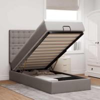 Ottoman bed met matras 80x200cm stof taupe - thumbnail
