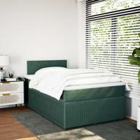 Boxspring met matras fluweel donkergroen 120x200 cm - thumbnail