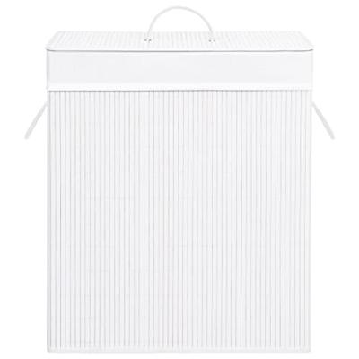 VidaXL Wasmand met 2 vakken 100 l bamboe wit