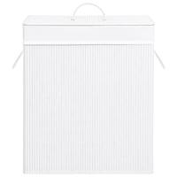 VidaXL Wasmand met 2 vakken 100 l bamboe wit - thumbnail