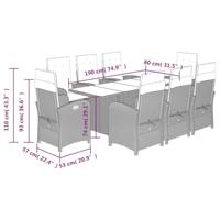 9-delige Tuinset met kussens poly rattan beige - thumbnail