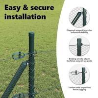 VidaXL Afrasteringspaal grijs 50 x 0,4 m (13 mm gaas) staal en pvc - thumbnail