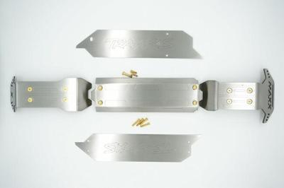 GPM - Stainless Steel Skid Plates for Front, Center, Rear chassis - Traxxas Maxx