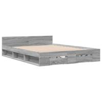 Bedframe met lades bewerkt hout grijs sonoma eiken 120x200 cm - thumbnail