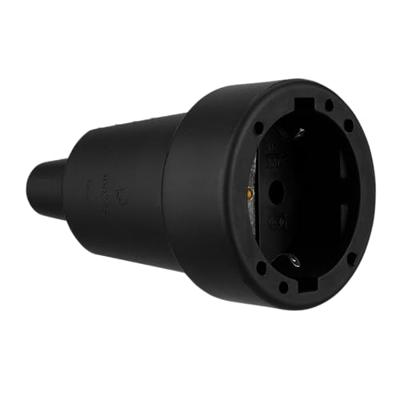 REV 0512151777 Koppeling met randaarde Rubber 250 V Zwart IP20