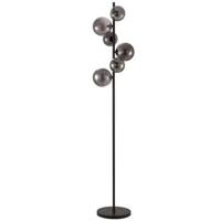Freelight Vloerlamp Calcio 6 lichts H 170 cm excl. 6x G9 LED rook glas zwart - thumbnail