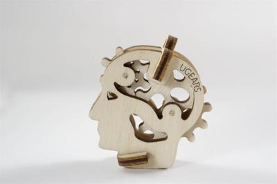 Ugears sleutelhangers U-Fidget 5 cm hout bruin 4-delig