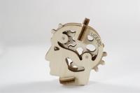 Ugears sleutelhangers U-Fidget 5 cm hout bruin 4-delig - thumbnail