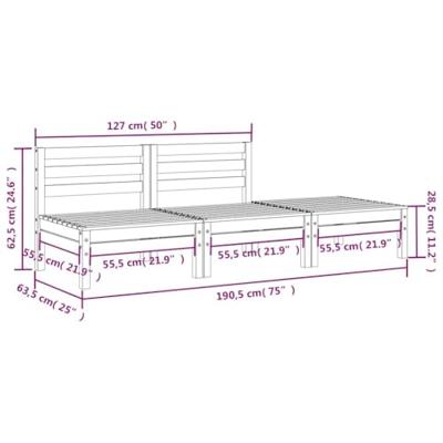 Tuinbank 3-zits massief grenenhout