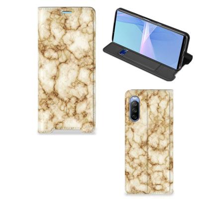 Sony Xperia 10 III | Standcase | Marmer Goud