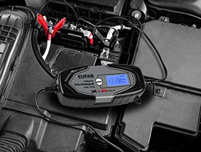 Eufab Intelligentes Batterieladegerät 6/12V 4A, auch für Lithiumbatterien 16647 Oplader, Druppellader 12 V, 6 V 2 A 4 A Eufab Intelligentes Batterieladegerät 6/12V 4A, auch für Lithiumbatterien 16647 Oplader, Druppellader 12 V, 6 V 2 A 4 A
