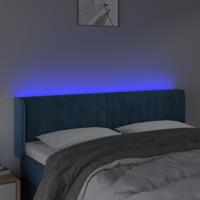 Hoofdbord LED 147x16x78/88 cm fluweel donkerblauw - thumbnail