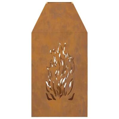 Vuurkorf Bruin 50 x 50 x 100 cm Cortenstaal