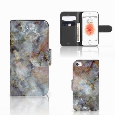 Apple iPhone 5 | 5s | SE | Bookcase | Marmer Grijs