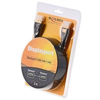 Delock 82771 DisplayPort-kabel DisplayPort Aansluitkabel DisplayPort-stekker, DisplayPort-stekker 2.00 m Antraciet - thumbnail